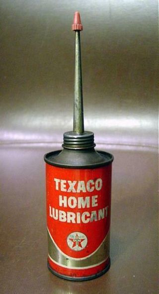 Vintage Texaco Home Lubricant Tin Handy Oiler 3 Fl Oz Can 1962