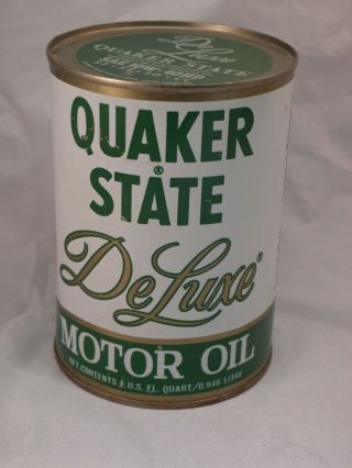 Vintage Quaker State Deluxe Motor Oil Can Full