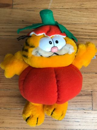 Vintage Garfield In The Pumpkin Patch Plush Dakin With Tag Stuffed Cat 1978