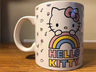 Hello Kitty Large Jumbo Coffee Tea Mug Cup Rainbow Sanrio Japanese Anime