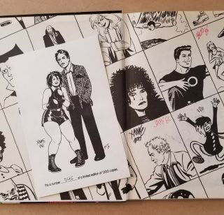 LOVE and ROCKETS Signed with Art BOOK 1 HC Jaime Beto Hernandez 1st Ed. 2