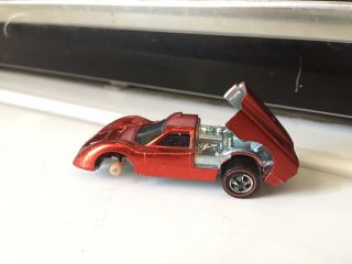 ‼️Vintage Hot Red Ford J Car Redline Hotwheel Diecast Car 1967 Mattel RARE ‼️ 2