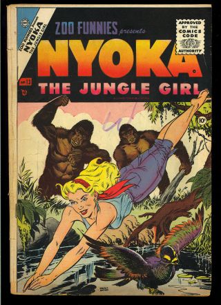 Zoo Funnies Presents Nyoka The Jungle Girl 13 Good Girl Charlton 1955 Vg -