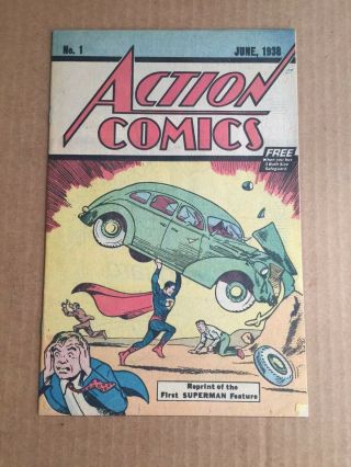 Action Comics 1 1938 Safeguard Promotional 1st Reprint 1976 1st App Superman Dc