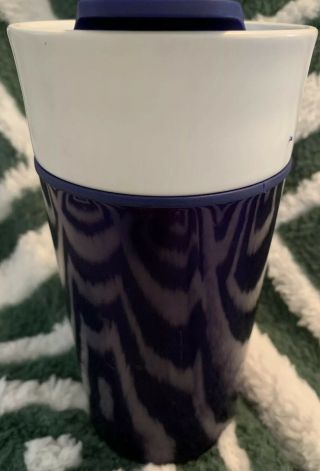 Starbucks Purple Ceramic Insulated Tumbler Travel Mug 12oz White
