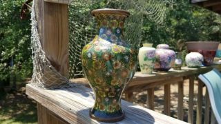 Fine Antique Chinese Cloisonne Enameled Thousand Flower Vase