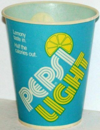 Vintage Paper Cup Pepsi Light Pepsi Cola 4oz Size Old Stock N -,