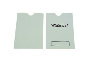 50 Hotel Room Key Card Holder Sleeve With Welcome Sign,  3.  5x2.  5 (3 - 1/2 " X2 - 1/2 ")
