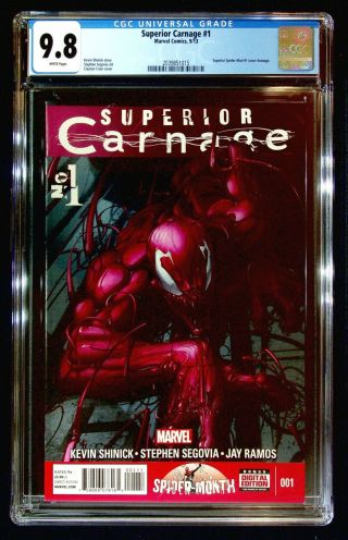 Superior Carnage 1 Cgc 9.  8 Shinick,  Segovia,  Crain,  Superior Spider - Man Homage