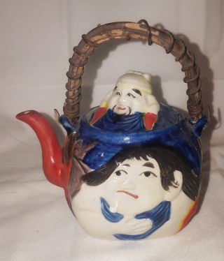 Figural Japanese Banko Ware Teapot Colorful 2