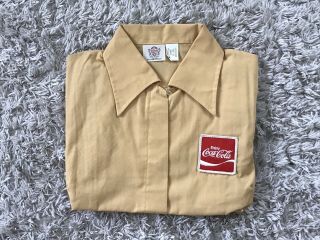 Nos Vintage Coca Cola Coke Rare Tan Work Uniform Shirt Old Stock 70’s