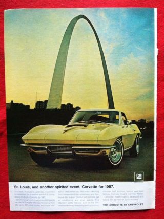 Corvette Sting Ray 1967 Chevrolet Gm Ad - St Louis Arch Spirited Event