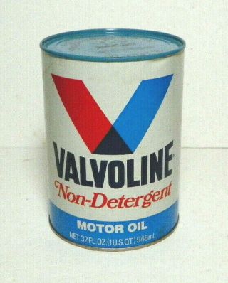 2 Cans Nos Full Vintage Valvoline Motor Oil Quart Can Sae 30 Non Detergent