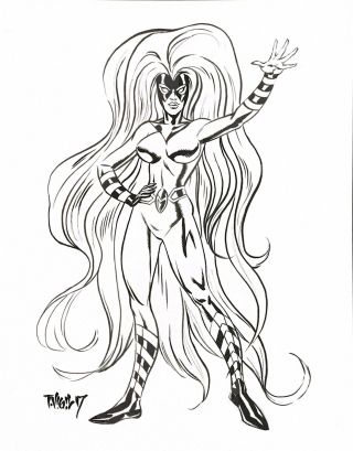Inhuman’s Medusa Hand Drawn Sketch Drawing By Tim Vigil Of Faust Fame