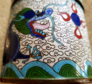19TH C CHINESE IMPERIAL DRAGON CLOISONNE TEA OPIUM TRINKET BOX 8