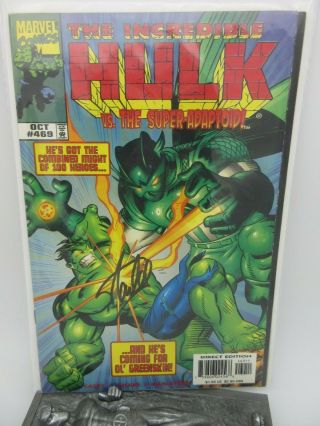 Signed By Stan Lee The Incredible Hulk 469 Vf,  With