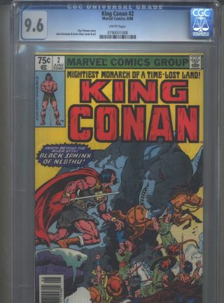 King Conan 2 Cgc 9.  6 (1980) Marvel Comics John Buscema White Pages