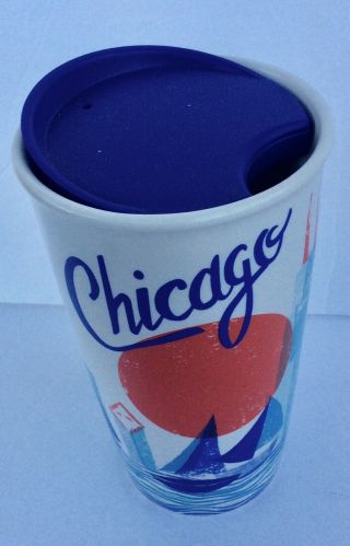 Starbucks Chicago Travel Coffee Mug Double Wall 12oz Ceramic Tumbler