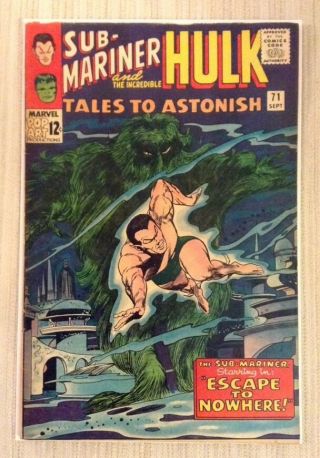Tales To Astonish 71 Starring Hulk And Sub - Mariner In Fine 6.  0 L@@k