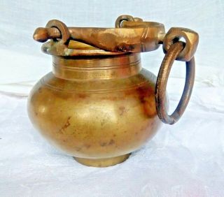 Antique Carved Brass Water Pot Antique Shape Brass Himalaya Water Pot Kalash