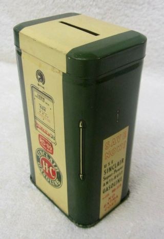 Vintage 1950 ' s SINCLAIR H - C GAS PUMP BANK Motor Oil Can Tin Litho Advertising XC 2