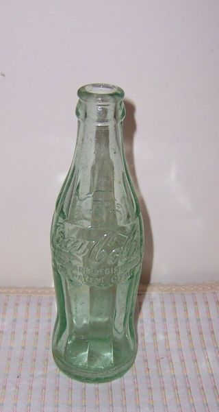 Vintage Embossed Green Glass 6 Oz Coca - Cola Coke Bottle - Pittsburgh Pa (2)