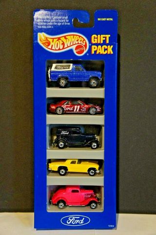 Hot Wheels Ford 5 Car Gift Pack,  1/64 Scale,  Xlnt,  1993