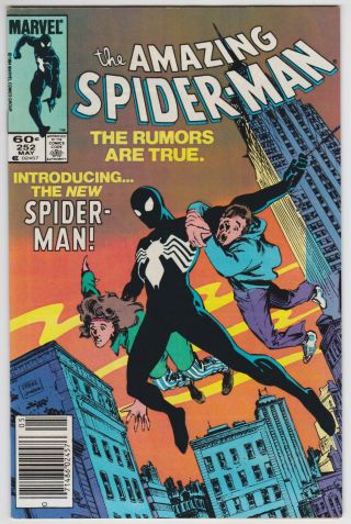 Spider - Man 252 Vf - Nm 9.  0 First Black Symbiote Costume Newsstand Variant