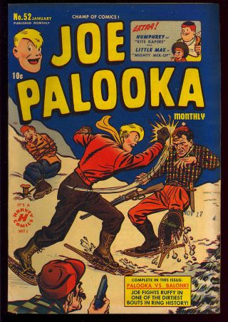 Joe Palooka 52,  54,  55 Golden Age Harvey Group (3 Comics) 1951 Vg To Fn,