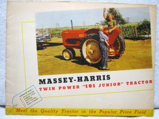Antique Massey - Harris Farm Tractor 101 Junior Brochure