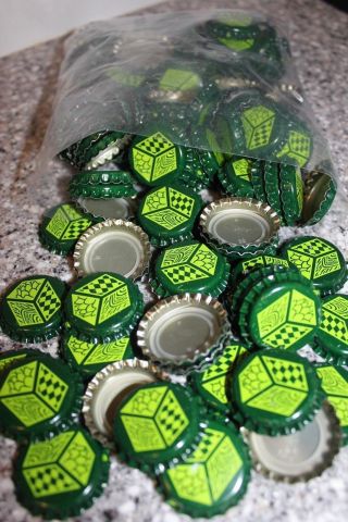 100 Jacks Abby Brewery Uncrimped Beer Bottle Caps Crowns Lime Forest Green