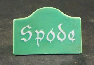 Spode China Dealer Advertising Display Sign Plaque Green