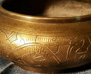 Antique Bronze Chinese Bowl Incense Burner Qing Dynasty