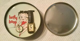 Betty Boop Fossil Limited Edition Watch & Pin Set Vintage 1994