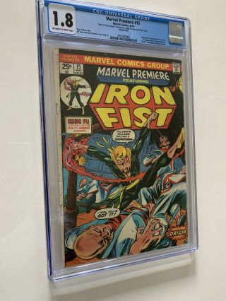 Marvel Premiere 15 Cgc 1.  8 Ow To W Pages (marvel,  1974) 1st Iron Fist No Mvs