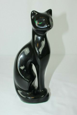 Vintage Mid Century Modern Black 11 " Tall Ceramic Cat