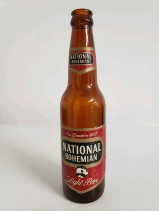 Vintage National Bohemian Light Beer 12 Oz.  Paper Labels Longneck Empty Bottle