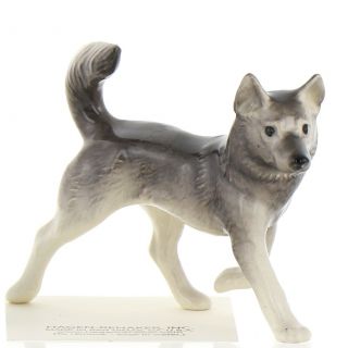 Grey Husky Alaskan Sled Dog Miniature Figurine Made In Usa By Hagen - Renaker