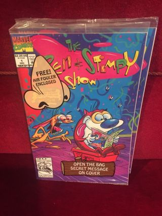 Two Copies,  Both Stickers,  Ren And Stimpy Show 1 Bags Comic