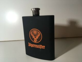 Jagermeister - Black Hip Flask - Anodized Stainless Steel -