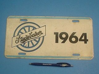 Old Aluminum 1964 Studebaker License Plate Cond.