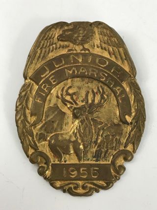 Vintage 1956 Child’s Junior Fire Marshal Badge From Hartford Fire Insurance Co