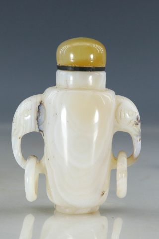 Chinese Exquisite Handmade Elephant Agate Snuff Bottle