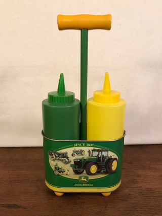 Vintage John Deere Tractor Ketchup Mustard Condiment Caddy Holder (hd4)
