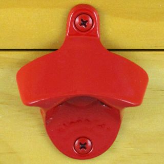 Plain Red Starr X Wall Mount Stationary Bottle Opener - Powder Coated -