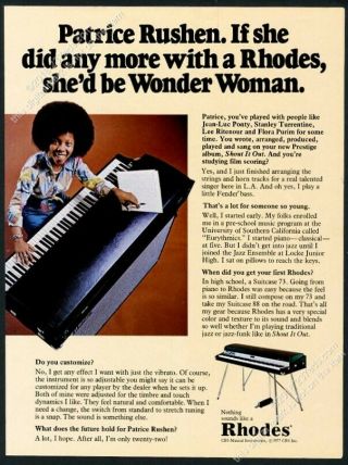 1977 Patrice Rushen Photo Rhodes Electric Piano Vintage Print Ad