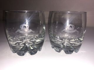 2 Crown Royal Glasses Low Ball Whiskey Rocks Bar Glass