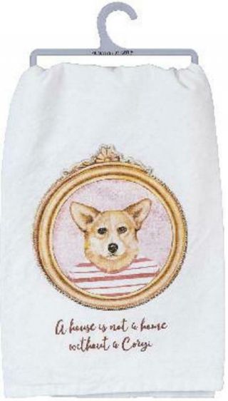 Corgi Dog Cotton Tea Dish Kitchen Towel Nwt Primitives By Kathy Made In India