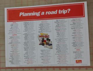Rare Vintage In - N - Out Burger Planning A Road Trip? Location Guide Paper Lap Mat