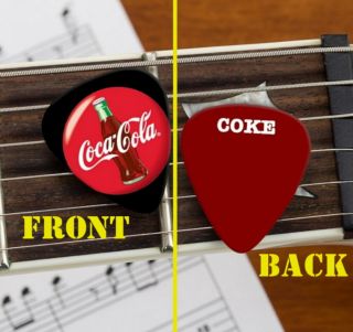 Set Of 3 Coke Coca - Cola Bottle Premium Promo Guitar Pick Pic
